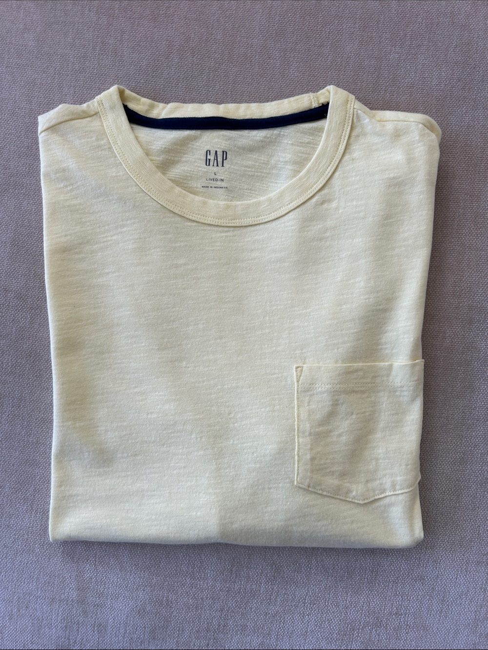 GAP Men’s Short Sleeve Pocket Tee in Light Yellow